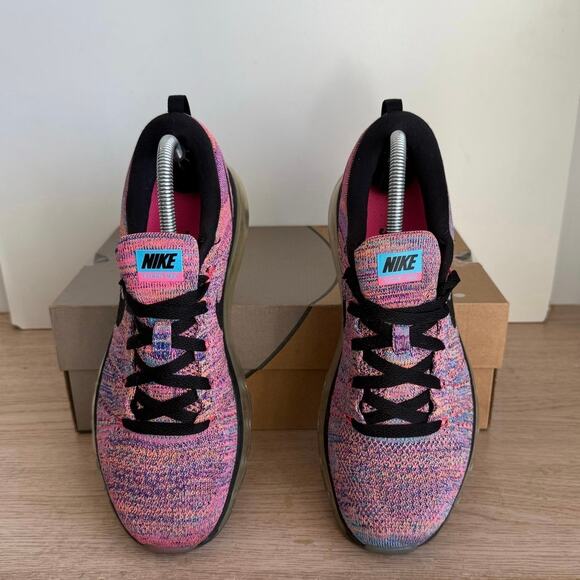 RARE 2015 Nike Flyknit Max MultiColor Women Running Sneakers - SZ 9 - Picture 9 of 13